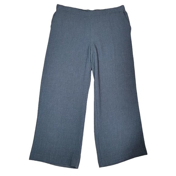 Pure Jill by J. Jill Wide Leg Crepe Pants Trousers Gray Sz XL Women's Relaxed - Picture 1 of 12
